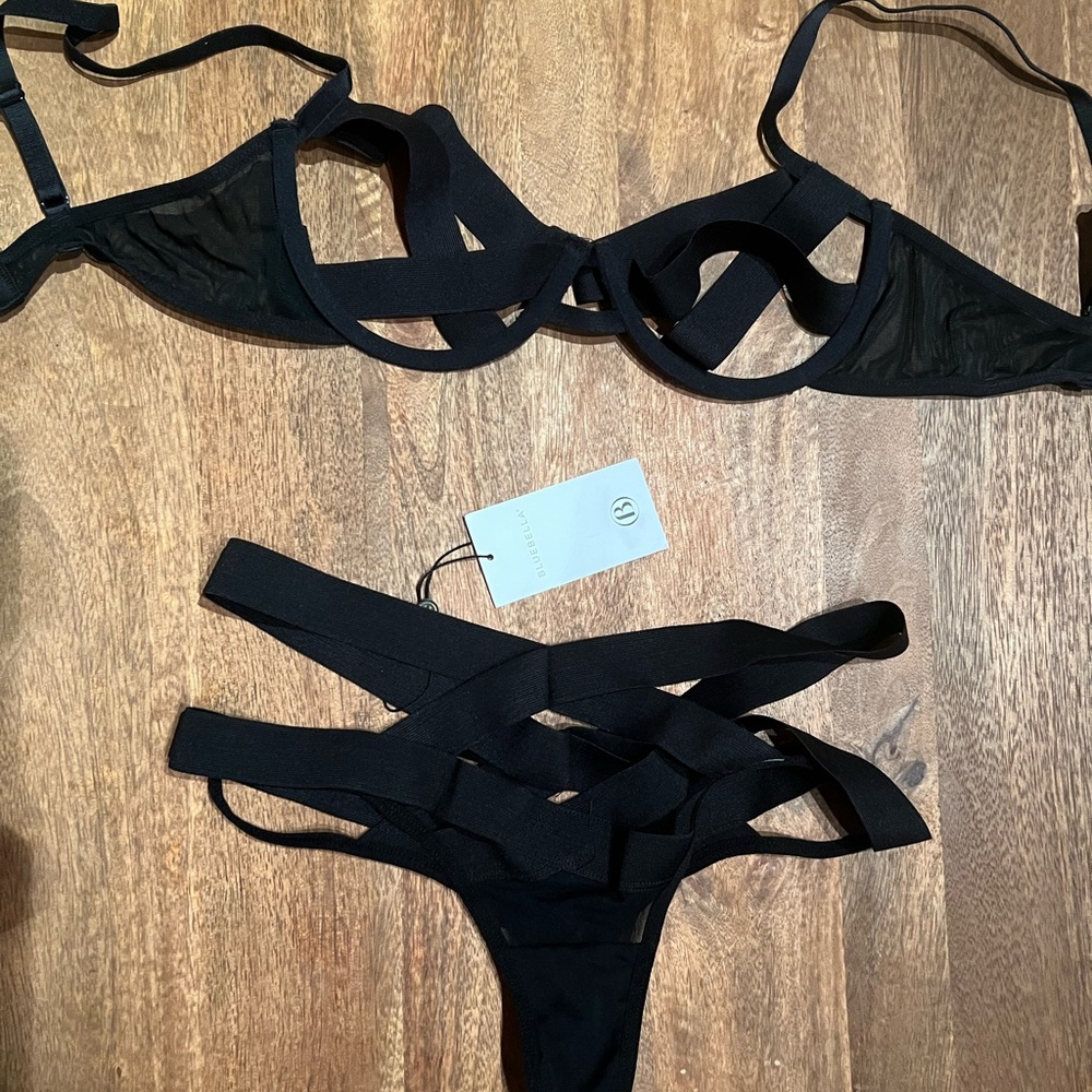 Bluebella Black Strappy Lingerie Set